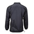 Back view of TACGEAR black lightweight windproof nylon camping and hiking smock jacket