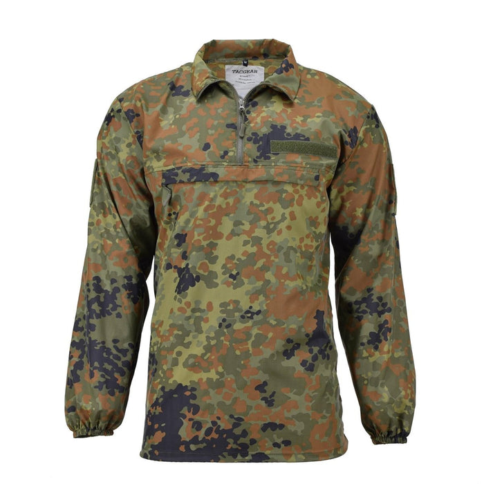TACGEAR camisa de caza ligera a prueba de viento y camuflaje flecktarn con mangas largas y cuello con cremallera