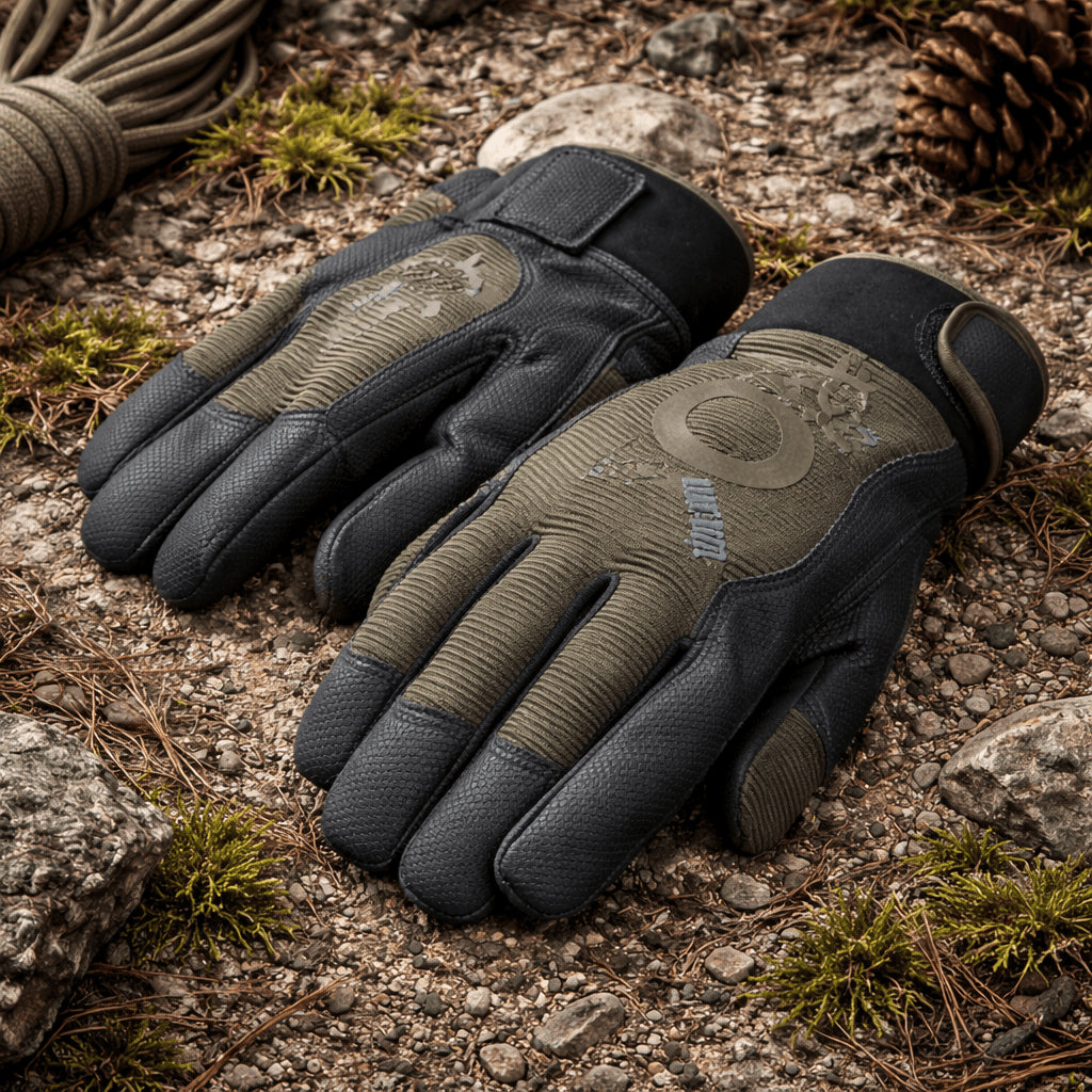 TAMREX ProGrip Thermo Guantes de invierno HexaGrip Palma de cuero aislado Oliva