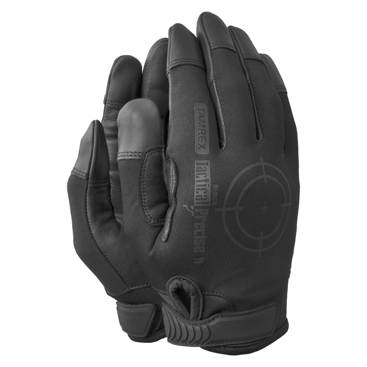 TAMREX Guantes tácticos precisos Palma de cuero de oveja Flexible Estiramiento en 4 direcciones Negro