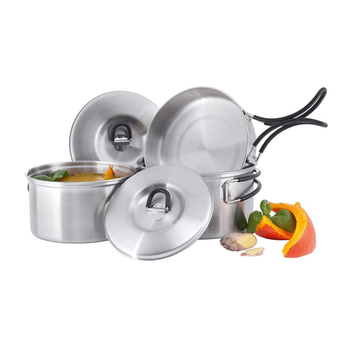 Juego de cocina para acampar Tatonka, sartén compacta duradera de acero inoxidable para exteriores - GoMilitar