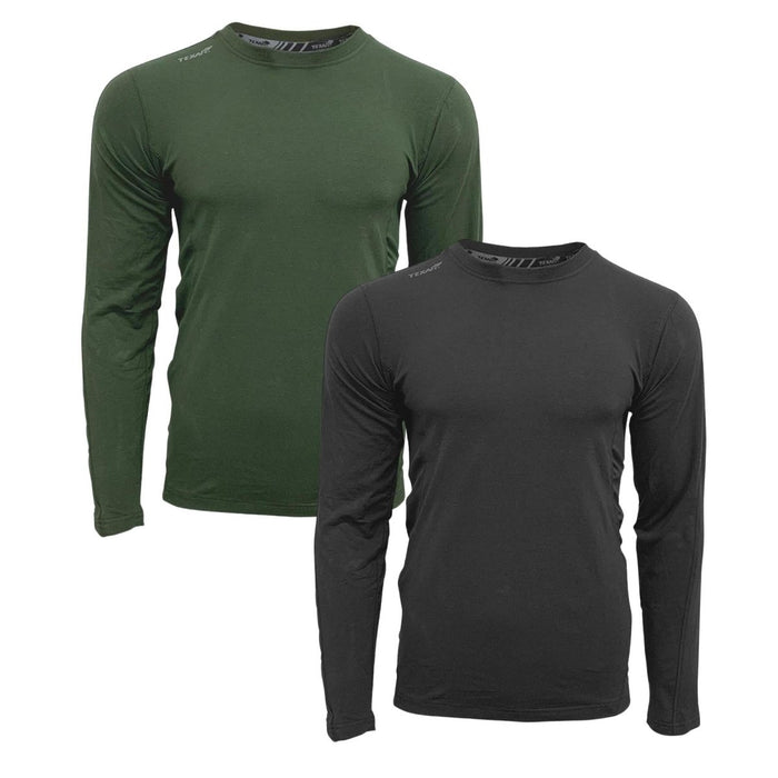 Dos camisetas interiores térmicas militares TEXAR de manga larga diseñadas para brindar calidez y durabilidad en condiciones de frío.
