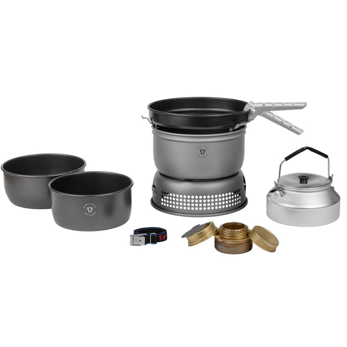 Juego de cocina Trangia 1,75 L, quemador de gasolina, utensilios de cocina para senderismo, aluminio ligero - GoMilitar