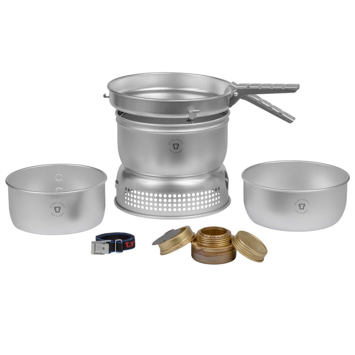 Juego de estufa de aluminio Trangia, kit de quemador de combustible líquido, sartén de camping compacta ultraligera - GoMilitar