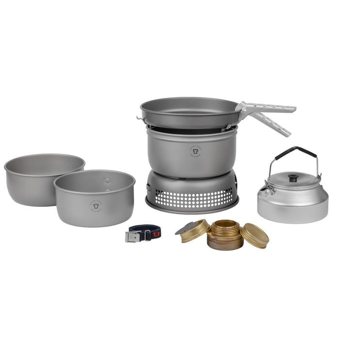 Trangia juego de estufa compacta de aluminio liviano para cocinar utensilios de cocina para acampar al aire libre - GoMilitar