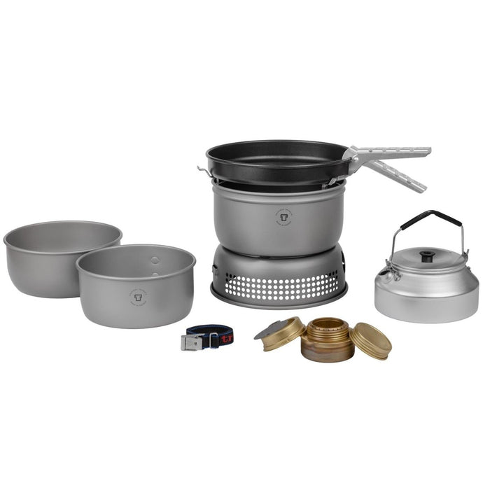 Juego de estufa para acampar al aire libre Trangia, quemador de combustible liviano de aluminio anodizado duro - GoMilitar