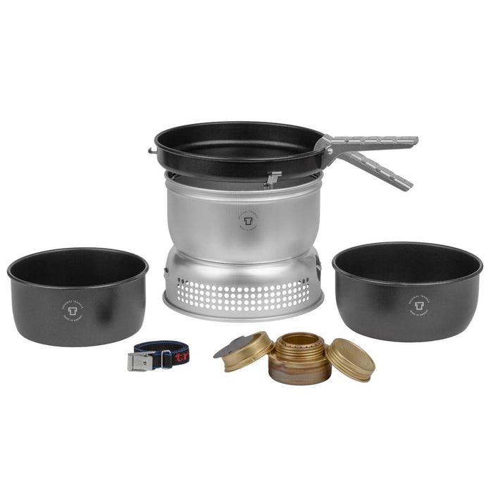 Sistema de cocina exterior Trangia juego de estufa quemador de combustible líquido sartén antiadherente - GoMilitar
