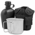 Botella de agua de cantina M1 de estilo del ejército de EE. UU. Con taza de cubierta y clips de Alice Militares de los Estados Unidos