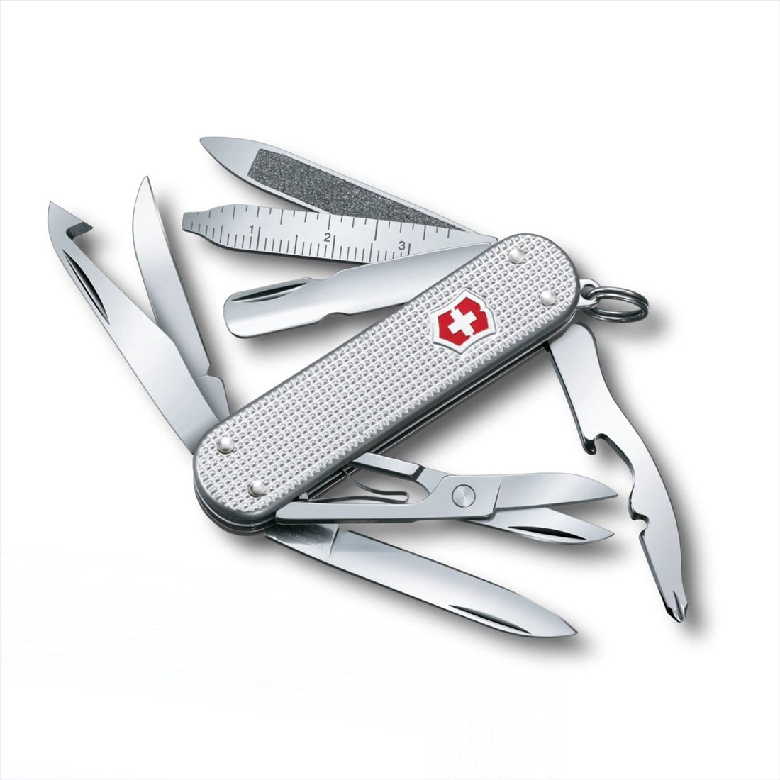 Navaja multiherramienta Victorinox MiniChamp Alox, herramienta EDC de bolsillo de 58 mm con 15 funciones